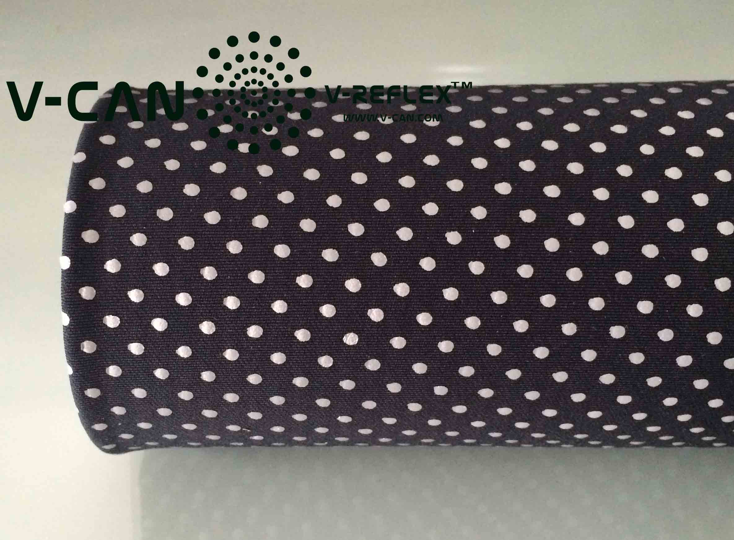 RF-HW664009 Spandex | Black + Silver | Bright White | Graphic Reflex | Dots 