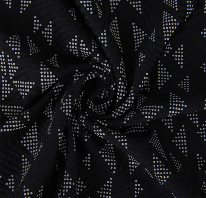 RF-HW664033 Spandex | Black + Silver | Bright White | Graphic Reflex | Triangles