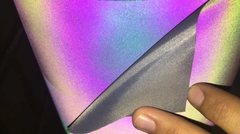 RF-HW258803 | Polyester Backing | Dark Purple Surface | Iridescent Reflection