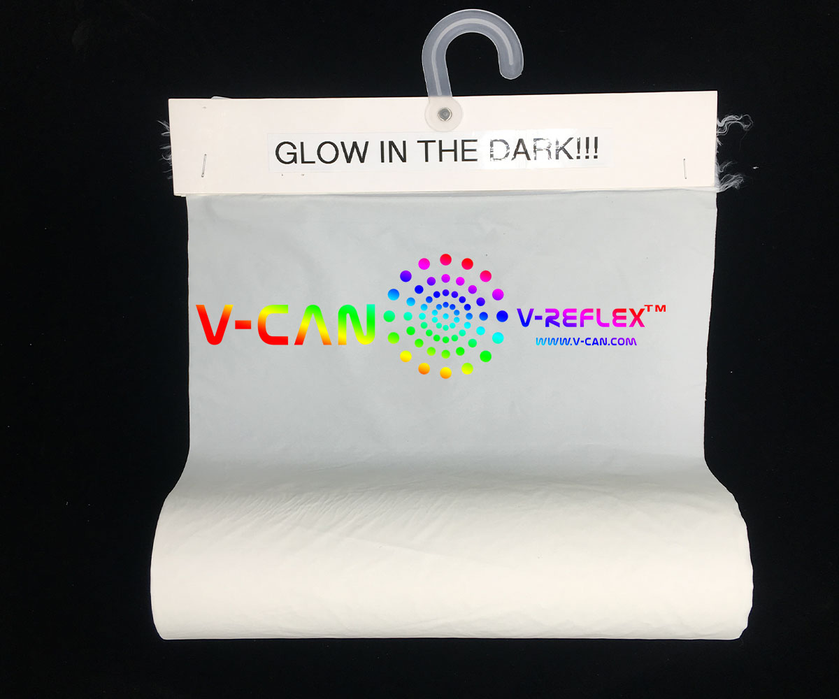 RPLF-HW898803WH | Nylon | White Surface | Iridescent Reflection | Glow-In-The-Dark | Ultra Soft | Ultra Thin