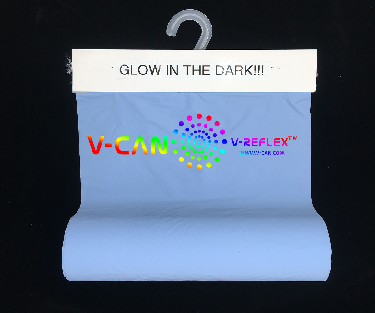 RPLF-HW898803AB | Nylon | Airy Blue Surface | Iridescent Reflection | Glow-In-The-Dark | Ultra Soft | Ultra Thin