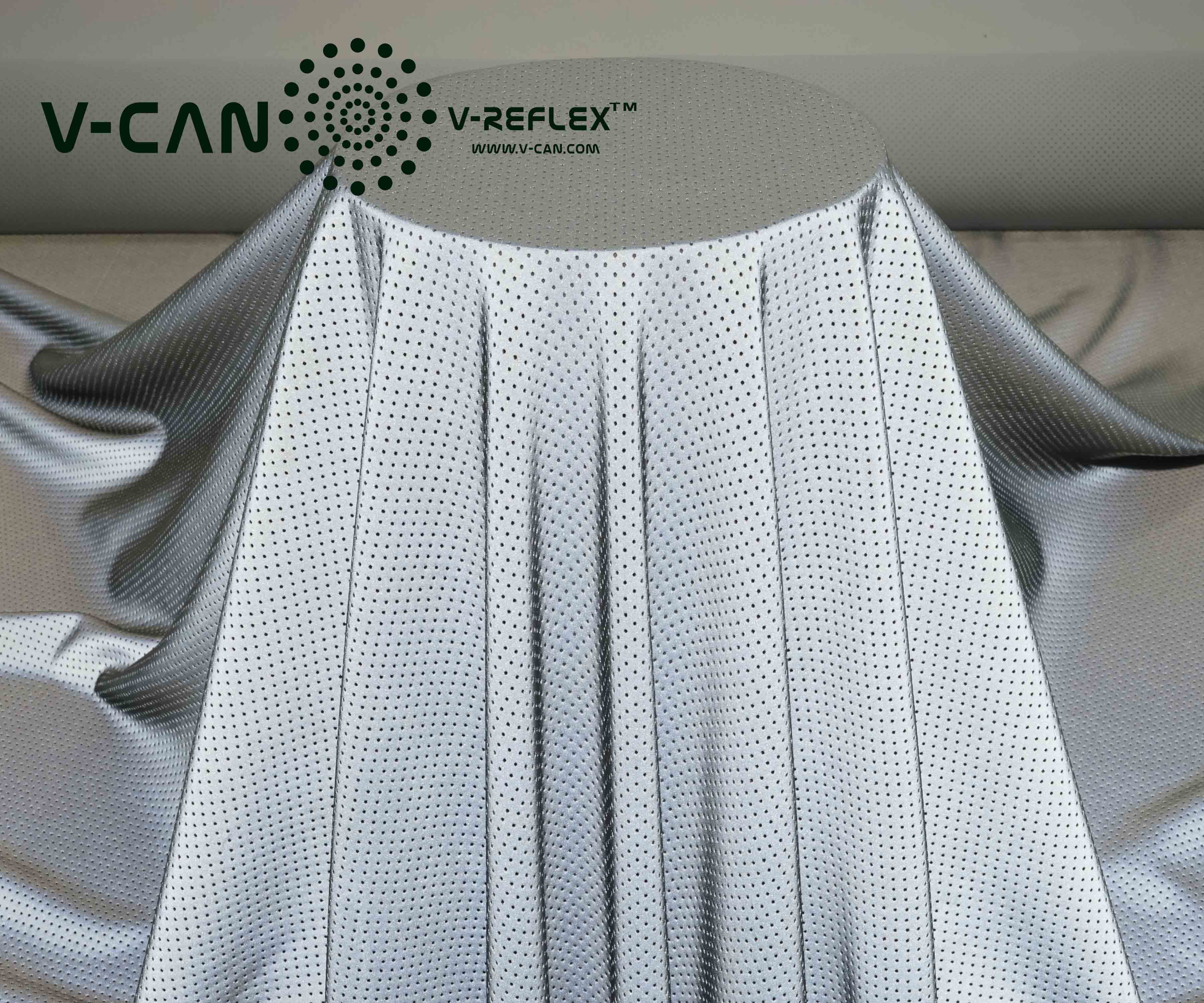 RF-HW656030-XP Spandex & Polyester | White + Silver | Bright White | Full Reflex | Perforated