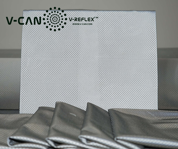 RF-HW664000-FP Fleece Backing | Stretchable | Full-Reflex with Perforation | Silver Surface | Reflecting White Lights